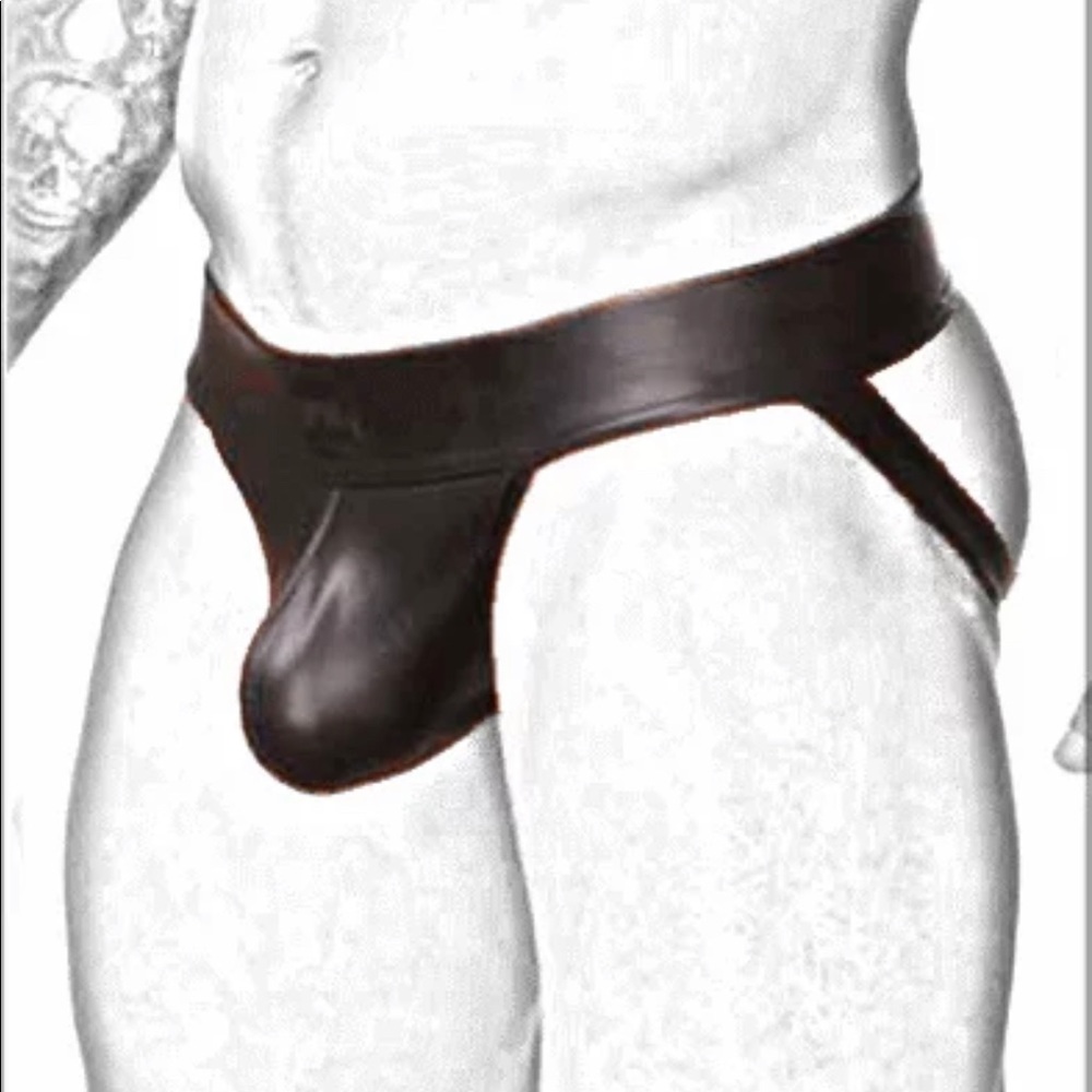 Men’s sexy Faux Leather Jockstrap.